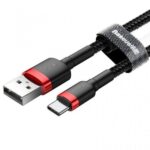 Καλώδιο Baseus Cafule Braided USB / Type C QC3.0 2A 2m - Μαύρο / Κόκκινο